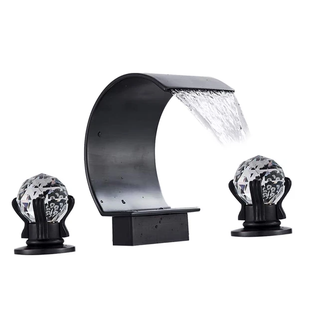 8" Widespread Bathroom Sink Faucet 3 Hole Waterfall Vanity Basin Mixer 2 Handle