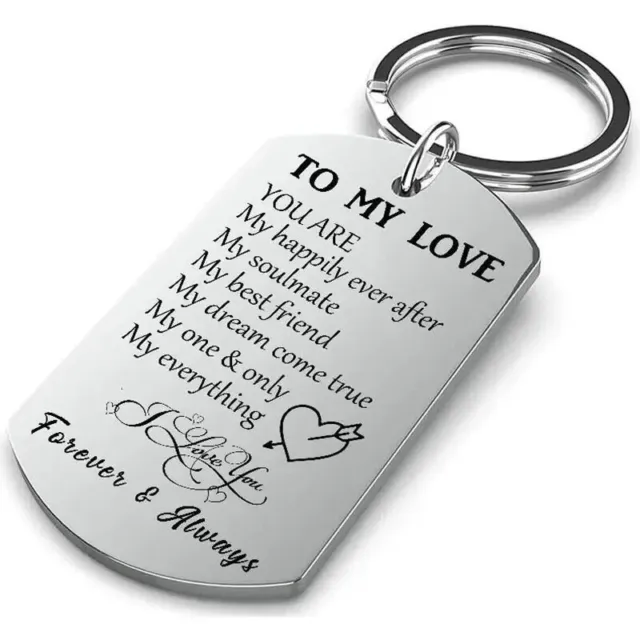 To My Love Forever & Always Keychain Gift For Husband Wife Anniversary Valentine