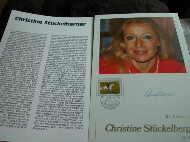 original Autogramm:  VIP sport Pferdesport Christine Stückelberger Olympiasieger