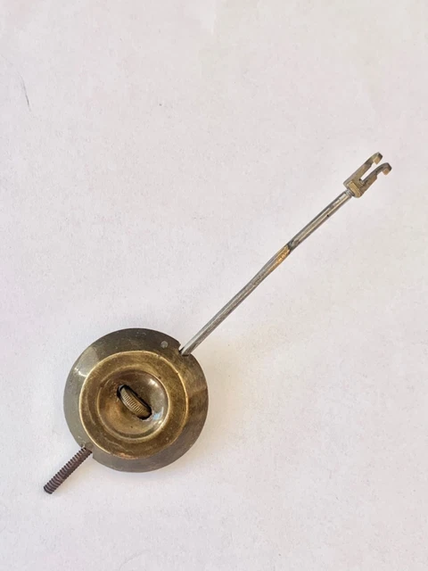 Balancier D'horloge Ancien ~ Laiton, émail, Fer ~ Fin 19ème ~ Pièce Détachée Horlogerie