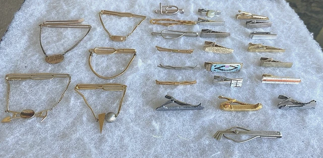 Barre à cravate originale HICKOK USA art déco ton or ton argent vintage