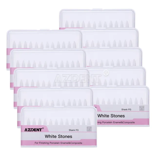 10X AZDENT Dental Flame White Stone FG Polishing Polisher Bur Abrasion CW1064