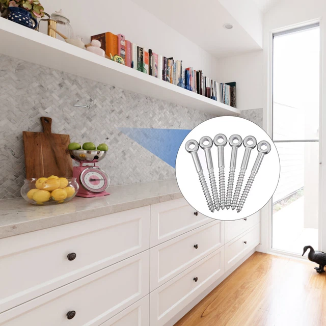 Set Di 115 Ganci A Vite In Acciaio Inox MOVKZACV - 5 Misure Da 25mm A 60mm, Per Appendere Piante, Tazze E Oggetti In Casa E Giardino