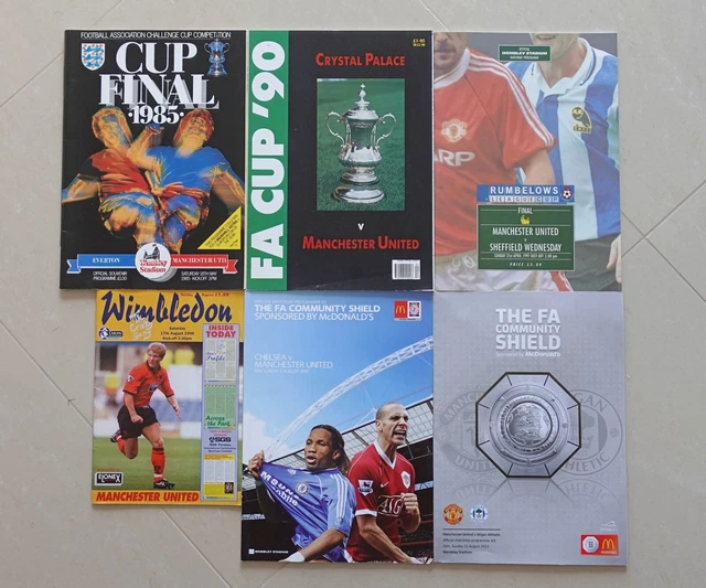 6x Man Utd Programme Bundle. Manchester United Everton Chelsea FA Cup League Lot