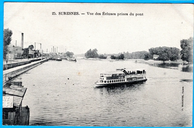 Cpa 92 Suresnes - Vue Des Ecluses Prises Du Pont