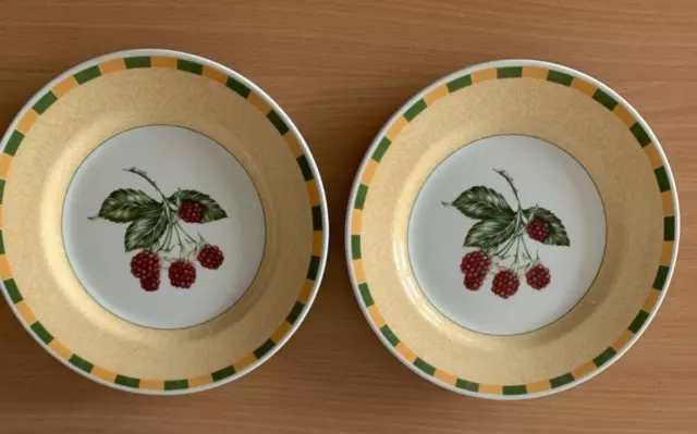 VINTAGE CHURCHILL -  Somerset Fruits Raspberry -2 X Tea/Salad Plates 8 " Dia