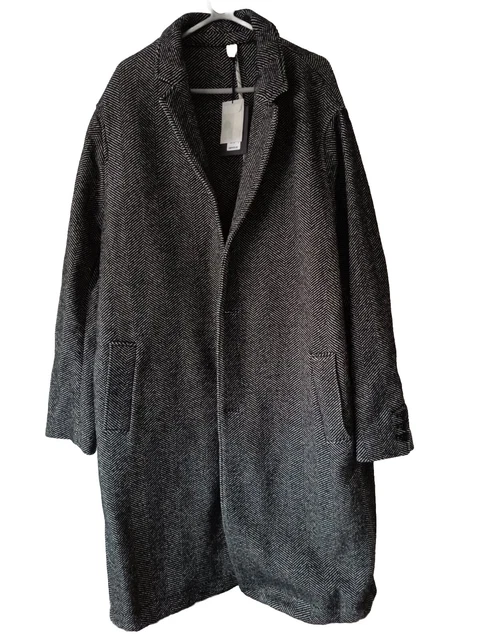 TED BAKER MENS Size 7 3XL Wool Frais Check Long Tall Overcoat