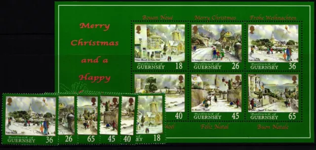 Guernsey 868-873 und Block 25 postfrisch Weihnachten #II512