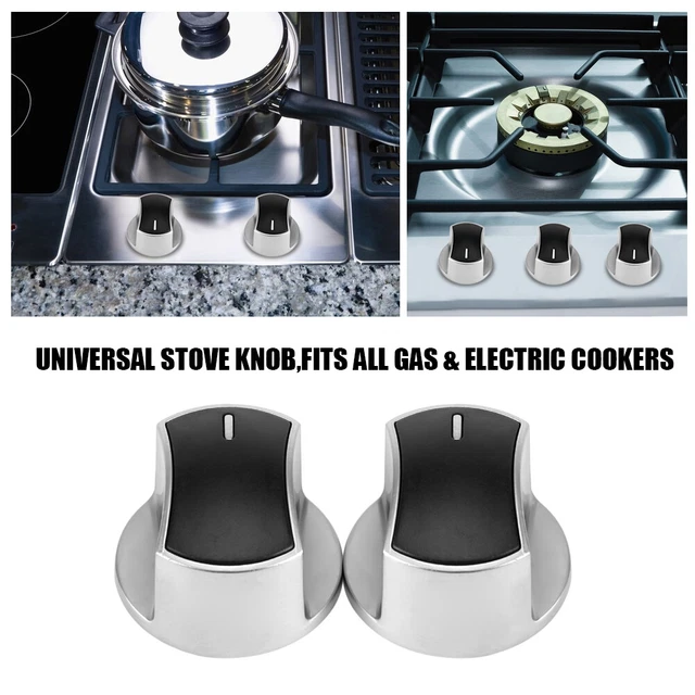 2pcs Bouton De Poêle À Gaz Universel Argent Cuisinière Four Plaque De Cuisson