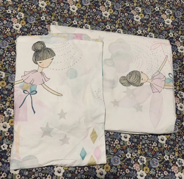 Adairs Kids Baby Cot Quilt Cover Doona Cover And Pillow Case Ballerina Girls