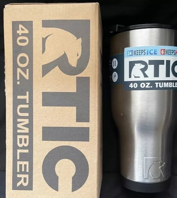 New RTIC 40oz Thermal Tumbler Stainless Coffee Mug Travel Cup Cold/Hot