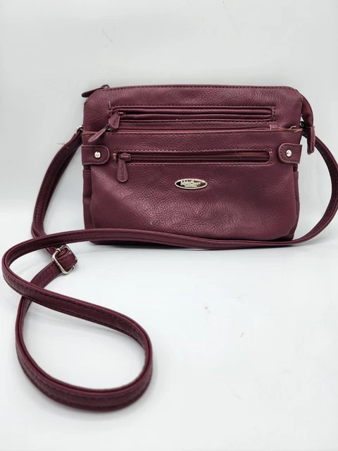 MultiSac Crossbody Bag Burgundy/Wine Organizer Travel Shoulder Bag