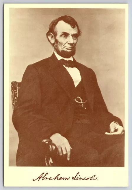 President Abraham Lincoln Seated Portrait Postcard UNP 6x4 Image 5 Dollar Bill