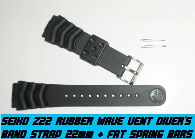 REPLACEMENT Z22 SEIKO Rubber Wave Vent Diver s Watch Band Strap