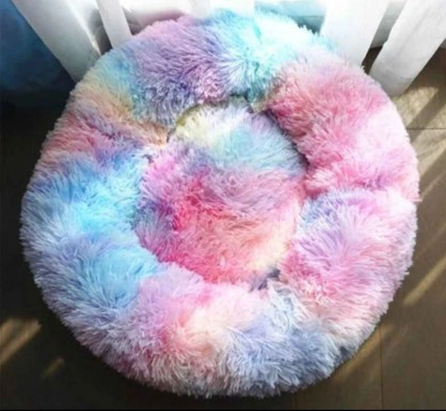 Dog Bed cat Warm Pet Calming NEW Beds Comfy Fluffy thick Donut Washable