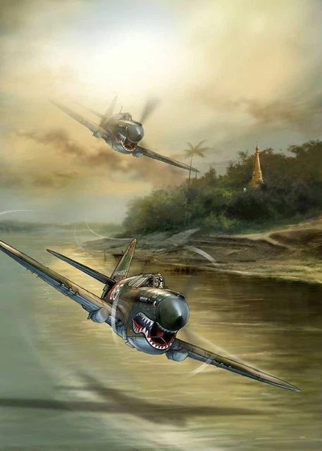 Tableau Toile Déco Avion Aviation WWII – 50x70 Cm