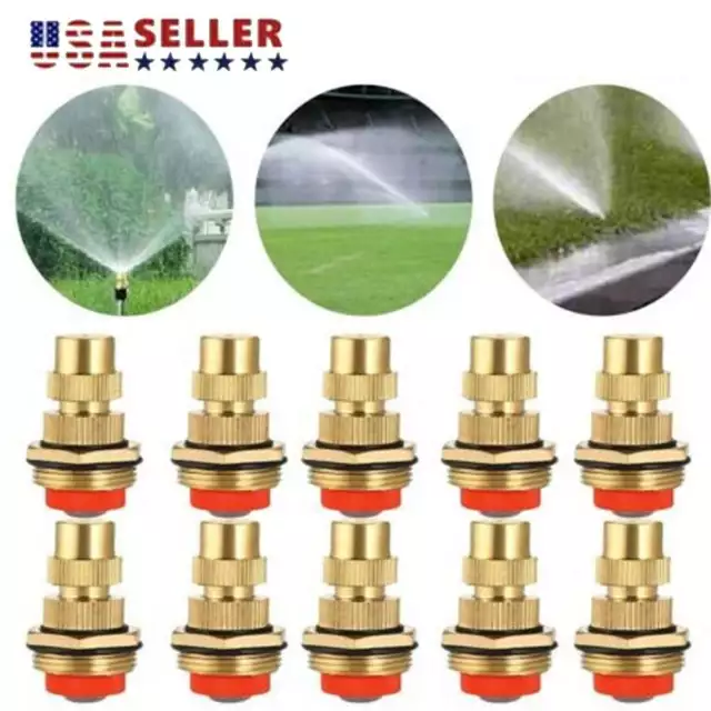 LOT 1/2" Misting Nozzle Gardening Watering System Brass Spray Sprinkler Set NEW