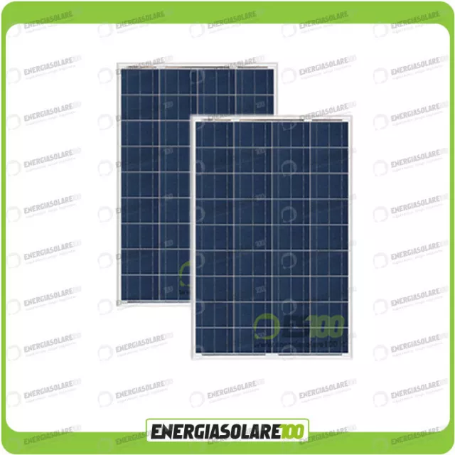 2 Panneaux solaires photovoltaïques 100W 12V polycristallins Bateau à cabine Pma