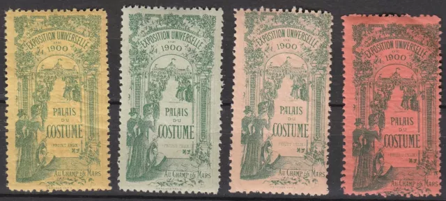 Stamp Label France Exposition 1900 Poster Cinderella Palais Costume Paris MNH