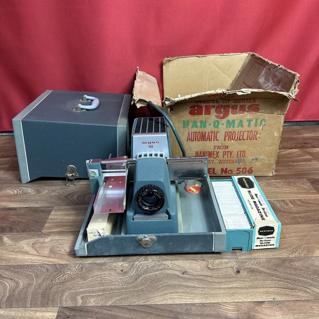 ARGUS 300 35MM Film Slide Projector Vintage by Hanimex & Original Box