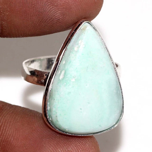 925 Silver Plated-Hememorphite Ethnic Gemstone Ring Jewelry US Size-10 JW