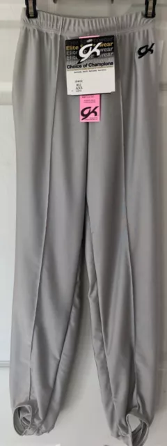 Gk Elite Mens X-Small Gymnastics Competition  N/S Gray Stirrup Pants Axs Nwt! 3