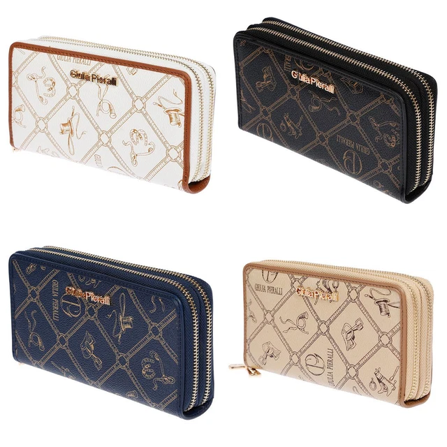 Portefeuille Femme GOIACII Cuir PU - Double Fermeture Éclair - 16 Cartes + 6 Fenêtres - Protection RFID