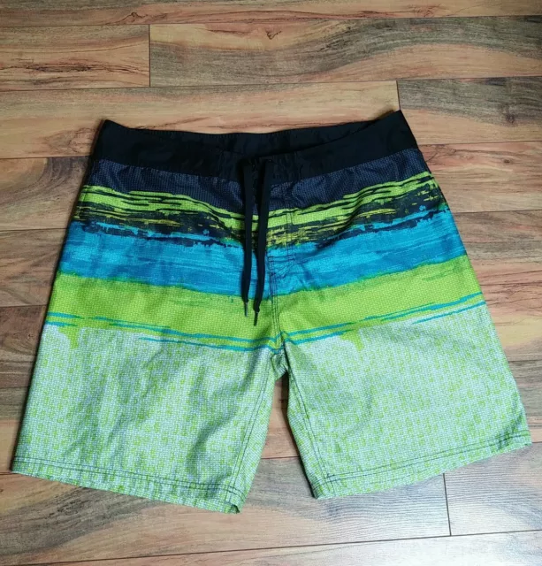 Wave Zone Mens Swim Trunks Board Shorts Size L 38" Waist Beach Surf Sun Neon