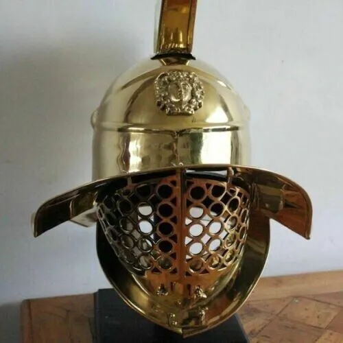 Antique Gladiator Armor Helmet SCA LARP Medieval Reenactment 18g Steel Helmet
