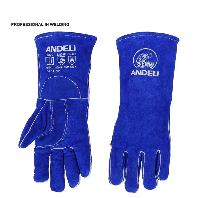 Welding Gloves MIG TIG ARC CUT Welder Works Heat Fire Resistant Work Safety