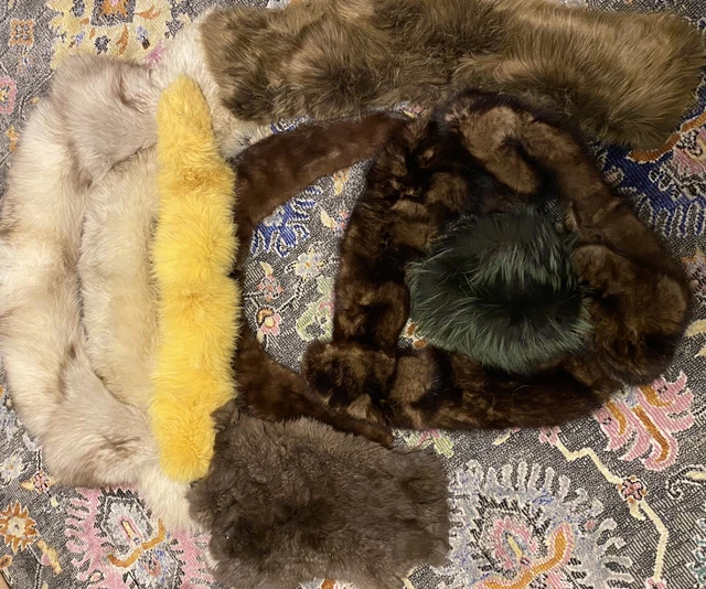 8 Vintage Fur Collars~Glossy/Supple Pelts~Various Conditions~Chanel Dust Bag~VVG