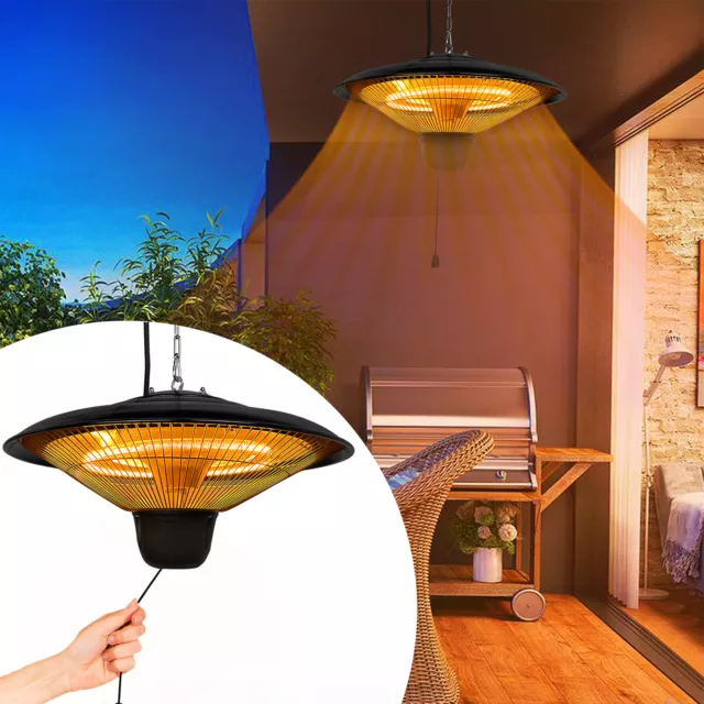 1500W Deckenheizstrahler Infrarot Heizstrahler Elektroheizer Heizgerät Terrassen