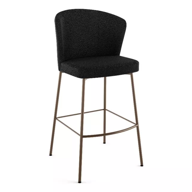 Amisco Camilla 26 In. Counter Stool - Charcoal Grey Polyester / Bronze Metal