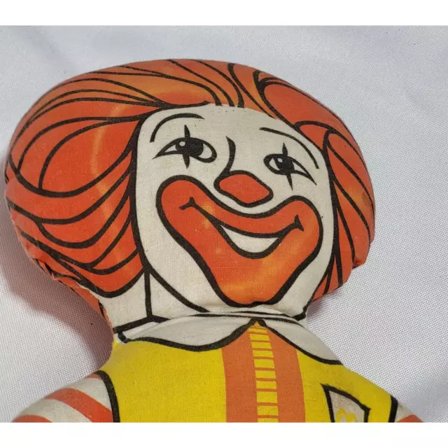 Ronald McDonald Stuffed Doll Pillow Plush Vintage 1970s McDonalds Fast Food Toy