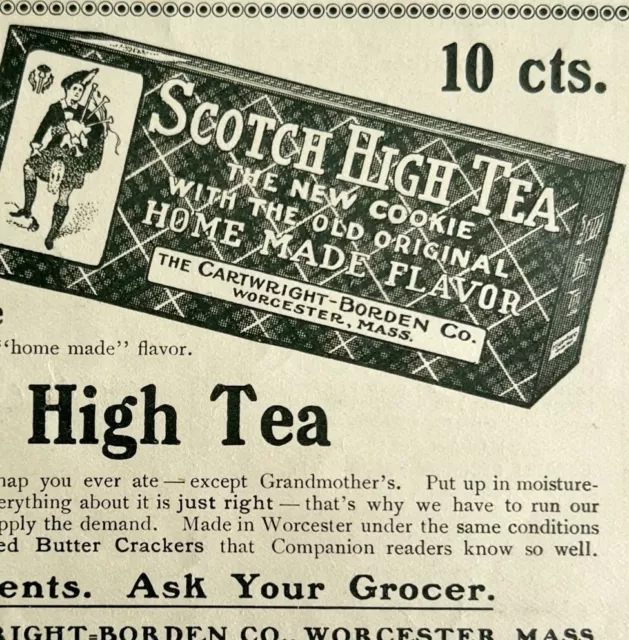 1904 Scotch High Tea Cookies Ginger Snap 10c Advertisement Ephemera 4.75 x 3.75"