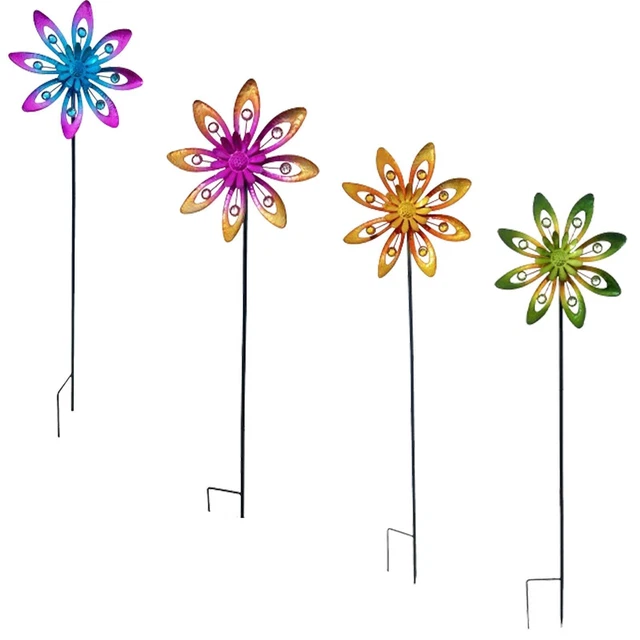 Lot De 2 Pales De Moulin à Vent Solaire Pour Jardin - En Plastique Durable, Décoration Extérieure Résistante Aux Intempéries - 9