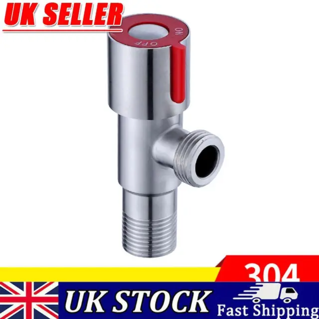 Stainless Steel 1/2 inch DN15 Replace Hot Cold Water Stop Triangle Valve (Red)