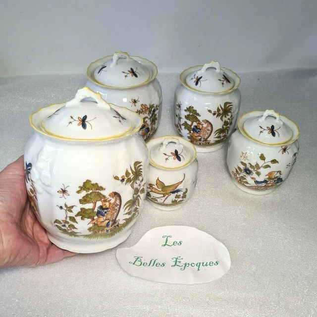 Lot De 5 Pots à épices En Porcelaine Blanche - Série 535.5 - Occasion Bon état