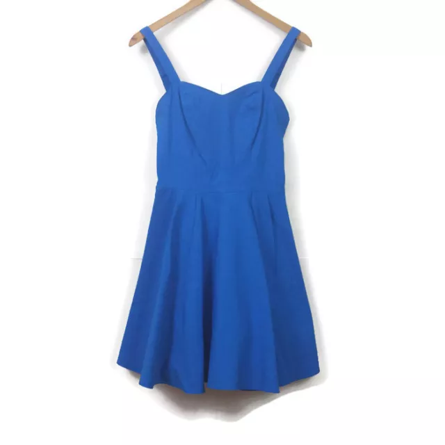 ASOS Women's Dress Size 4 Royal Blue Open Strap Back Mini Skater Fit N Flare