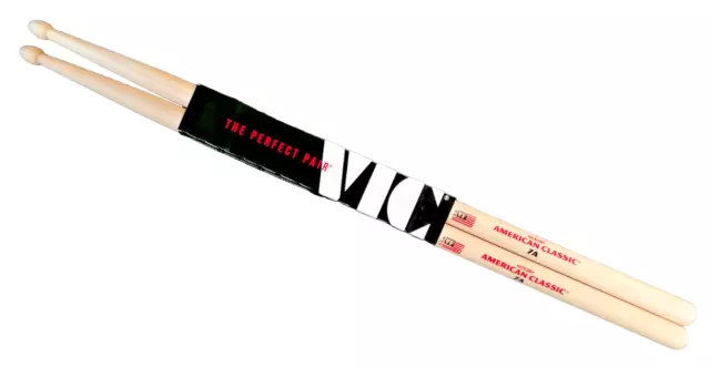 Vic Firth American Classic 7A Hickory Bacchette per Batteria Punta Ghianda Legno