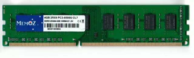 4GB DDR3 1066 MHz Desktop RAM PC3 8500 U DIMM 240 pin Memoz 5 Years Warranty