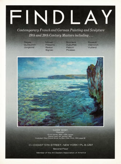1960S VINTAGE CLAUDE Monet Pourville Art Findlay Print Ad $34.98 - PicClick