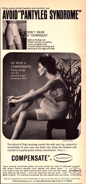 COMPENSATE PANTY GIRDLE Lady No Tourniquet Undergarment Vintage Print ...