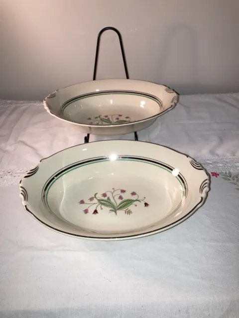 1950's Old Ivory Coralbel Syracuse China OPCO Vegetable Serving Bowl Set of 2