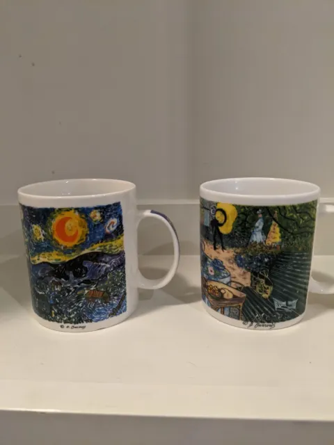 Lot of 2 Chaluer Coffee Mugs - Van Gogh "Sunflowers" & Monet