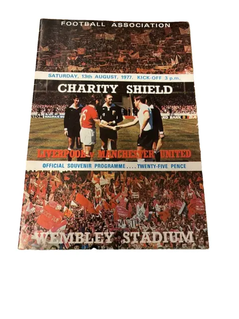 Liverpool v Manchester United Charity Shield 13/08/77 including Free UK P&P