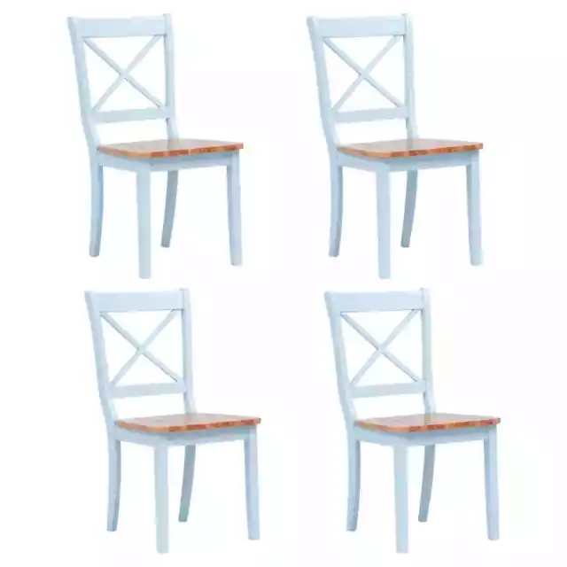 Dining Chairs 4 pcs Grey and Light Wood Solid Rubber Wood