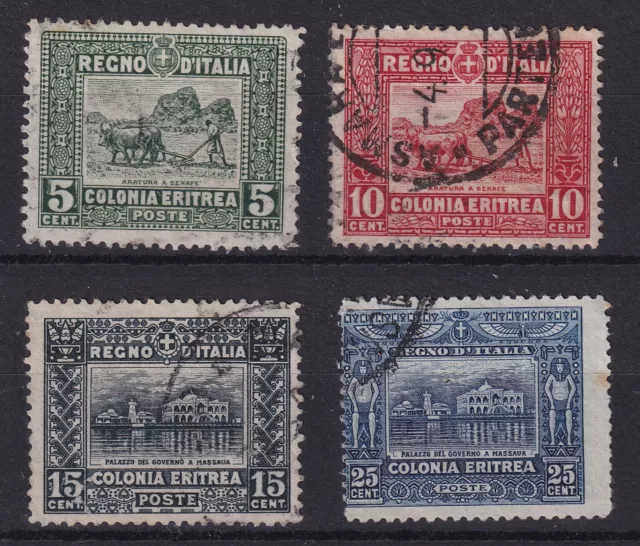 eritrea 1910 soggetti africani serie completa n. 34/37 usati