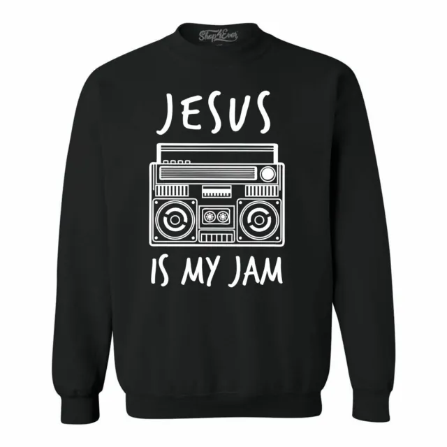 Jesus Is My Jam Crewnecks Funny Christian Church Faith Cross Sweatshirts