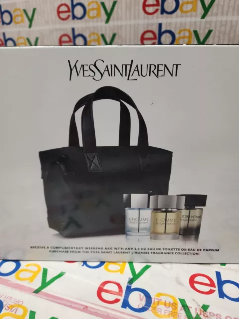 Yves Saint Laurent Novelty Gold Logo Black Canvas Tote bag wz/tag Limited  Rare